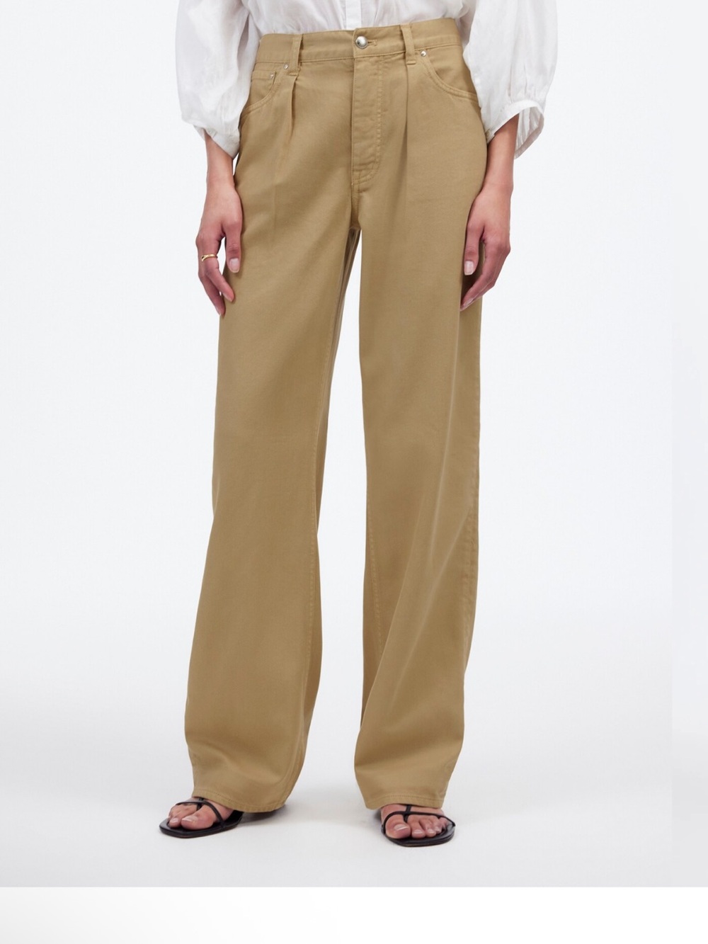 Madewell Pleated Low-Slung Baggy Jean in Garment Dye: Airy Denim Edition
